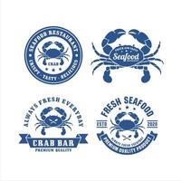 logo premium du restaurant de crabe de fruits de mer vecteur