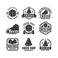 collection de logos premium design fromage frais vecteur