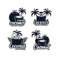 collection de logos premium design noix de coco vecteur