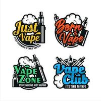 collection premium de logo de conception de vape vecteur