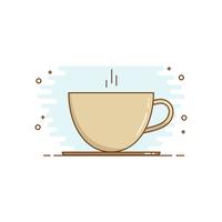 Style de conception de café art de la ligne. Icône de la tasse à café. vecteur