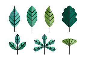 Feuilles Vertes Clipart Ensemble vecteur