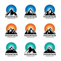 ensemble de vecteurs de modèle de logo de montagne et de ciel vecteur