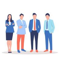 illustration vectorielle de l'équipe multinationale d'entreprise. homme et femme debout ensemble