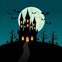 illustration vectorielle du château d'halloween. invitation de fête d'halloween vecteur