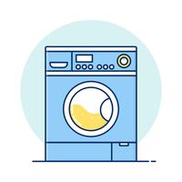 Fine Line art Machine à laver pour les icônes Web vecteur