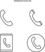 ensemble d'icônes d'appel téléphonique isolé sur fond blanc. icône d'appel téléphonique ligne mince contour symbole d'appel téléphonique linéaire pour le logo, le web, l'application, l'interface utilisateur. signe simple d'icône d'appel téléphonique. vecteur