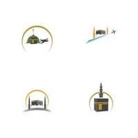 ensemble d'illustration de logo hajj et umrah vecteur