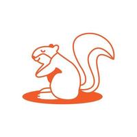 ligne d'écureuil dessin animé mignon sourire logo icône illustration vectorielle vecteur