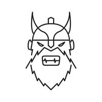 ligne visage homme barbe viking en colère logo design vecteur graphique symbole icône signe illustration idée créative