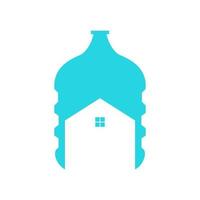 maison avec eau gallon logo symbole icône vecteur conception graphique illustration idée créative