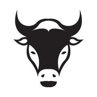 tête noire simple vache logo design vecteur graphique symbole icône signe illustration idée créative