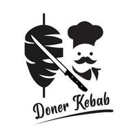 logo doner kebab pour les restaurants et les marchés. vecteur