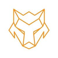 renard ou loup tête ligne robot logo design vecteur graphique symbole icône signe illustration idée créative