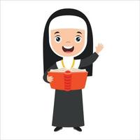 dessin animé d'une nonne vecteur