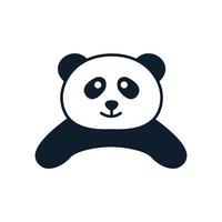 illustration mignon dessin animé animal panda sourire tête logo icône vecteur