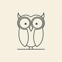 mignon ligne oiseau hibou dessin animé ligne logo symbole icône vecteur conception graphique illustration