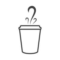 tasse verre mousse boisson chaude café ou thé ou chocolat logo symbole icône vecteur graphisme illustration idée créative