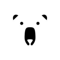 création de logo icône visage tête d'ours polaire vecteur