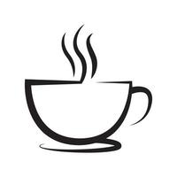 tasse minimale café boisson avec vapeur logo design vecteur symbole graphique icône signe illustration idée créative