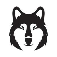 visage noir husky sibérien logo design vecteur graphique symbole icône signe illustration idée créative