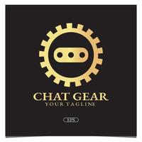 luxe or chat gear logo premium élégant modèle vecteur eps 10