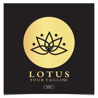 luxe or lotus logo prime modèle élégant vecteur eps 10