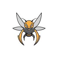 animal insecte abeille dessin animé coloré simple logo symbole icône vecteur conception graphique illustration