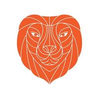 plat polygone visage lion logo création vecteur graphique symbole icône signe illustration idée créative