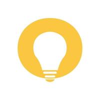 cercle avec ampoule lampe idées logo icône symbole vecteur conception graphique