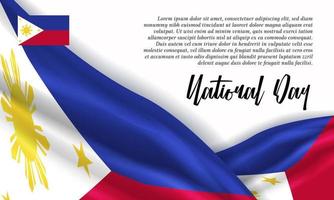 bonne fête nationale philippines. bannière, carte de voeux, conception de flyer. conception de modèle d'affiche vecteur