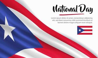 bonne fête nationale porto rico. bannière, carte de voeux, conception de flyer. conception de modèle d'affiche vecteur