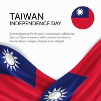 anniversaire de l'indépendance de taïwan. bannière, carte de voeux, conception de flyer. conception de modèle d'affiche vecteur