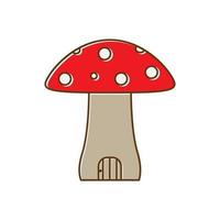 champignon avec porte maison logo vecteur icône illustration de conception