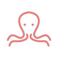 gras ligne poulpe logo symbole icône vecteur conception graphique illustration idée créatif