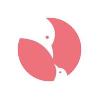 oiseau femelle nourrissant son jeune logo symbole icône vecteur conception graphique illustration idée créative