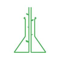 lignes fraîches verre de laboratoire avec plante logo symbole icône vecteur conception graphique illustration idée créative