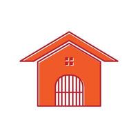 cellule de prison avec illustration de conception d'icône vectorielle logo maison vecteur