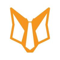 tête de renard avec cravate logo symbole vecteur icône conception graphique