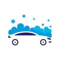 voiture avec lavage à bulles logo moderne bleu symbole icône illustration de conception graphique vectorielle vecteur