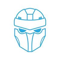 visage tête ligne robot bleu logo création vecteur graphique symbole icône signe illustration idée créative