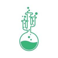 verre de laboratoire vert logo design vecteur symbole graphique icône signe illustration idée créative