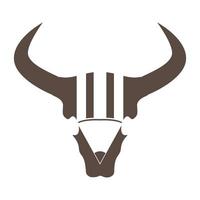 crâne de vache avec un crayon logo design vecteur symbole graphique icône signe illustration idée créative