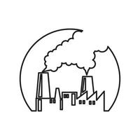usines de ligne et fumée logo design vecteur symbole graphique icône signe illustration idée créative