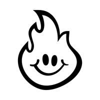 Caricature de vecteur Hot Flame Fireball