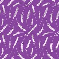 motif floral sans couture. silhouettes de fleurs de lavande. fond violet sans fin avec fleur de lavande. illustration vectorielle de printemps vecteur