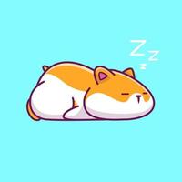 illustration d'icône vectorielle de dessin animé mignon hamster endormi. concept d'icône de nature animale isolé vecteur premium. style de dessin animé plat