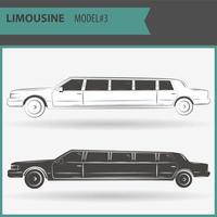 Illustration de deux limousine vip isolé sur fond blanc vecteur