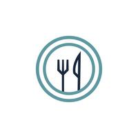 modèle vectoriel de logo de restaurant fourchette et cuillère