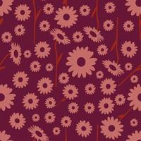 motif floral sans couture sur fond violet vecteur